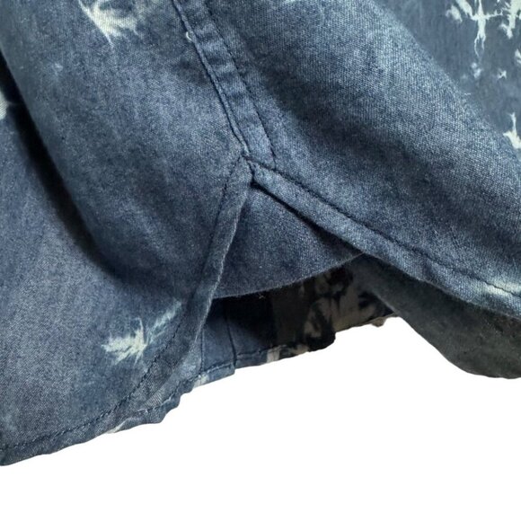 Karen Kane Blue Tie Dye Denim Shirt Dress Collared Button Front Womens Size S - Picture 8 of 12